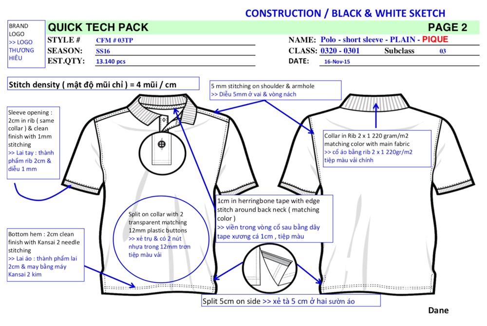 Polo shirt shop tech pack